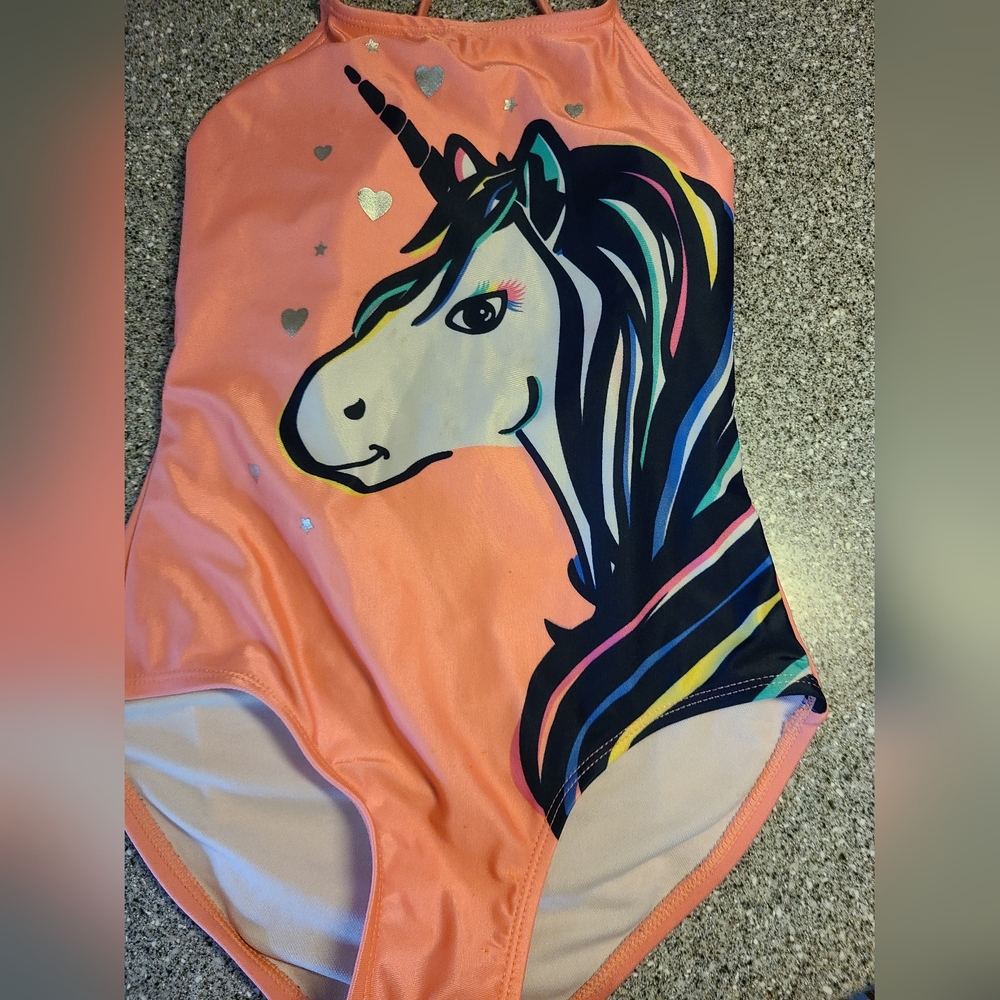 Girls unicorn one piece swimsuit